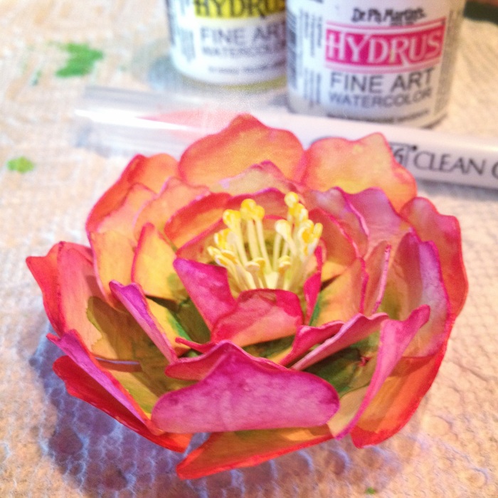 Watercolor Paper Flower: Pink Rose